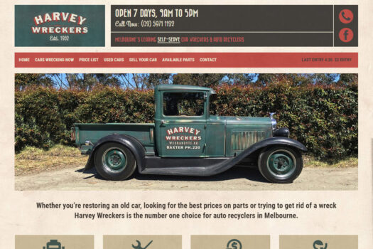 Harvey Wreckers Melbourne | Website Design